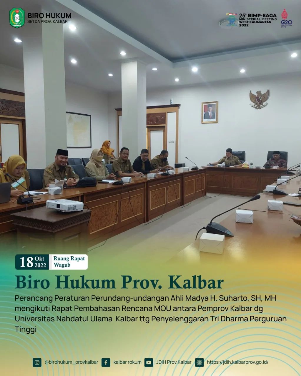 Rapat Pembahasan Rencana MOU antara Pemprov Kalbar dengan Universitas Nahdatul Ulama